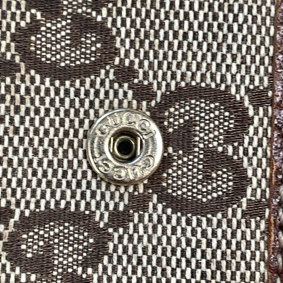 Vintage Gucci Monogram Bamboo French Wallet Brown GG Compact - Picture 13 of 17